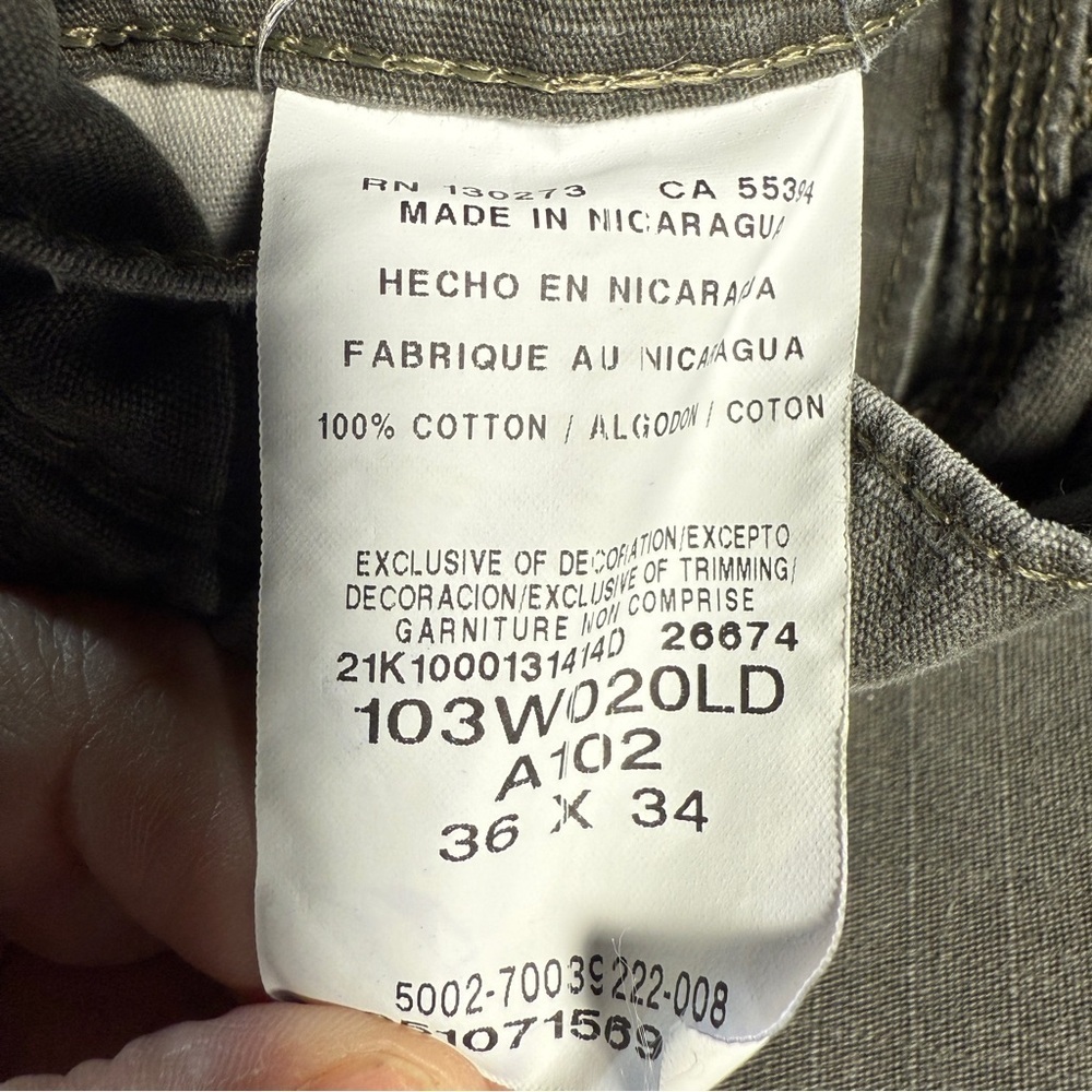 Wrangler x Riggs Workwear Ripstop Carpenter Pants Size 36 x 33 Green Cotton Work - Picture 8 of 12